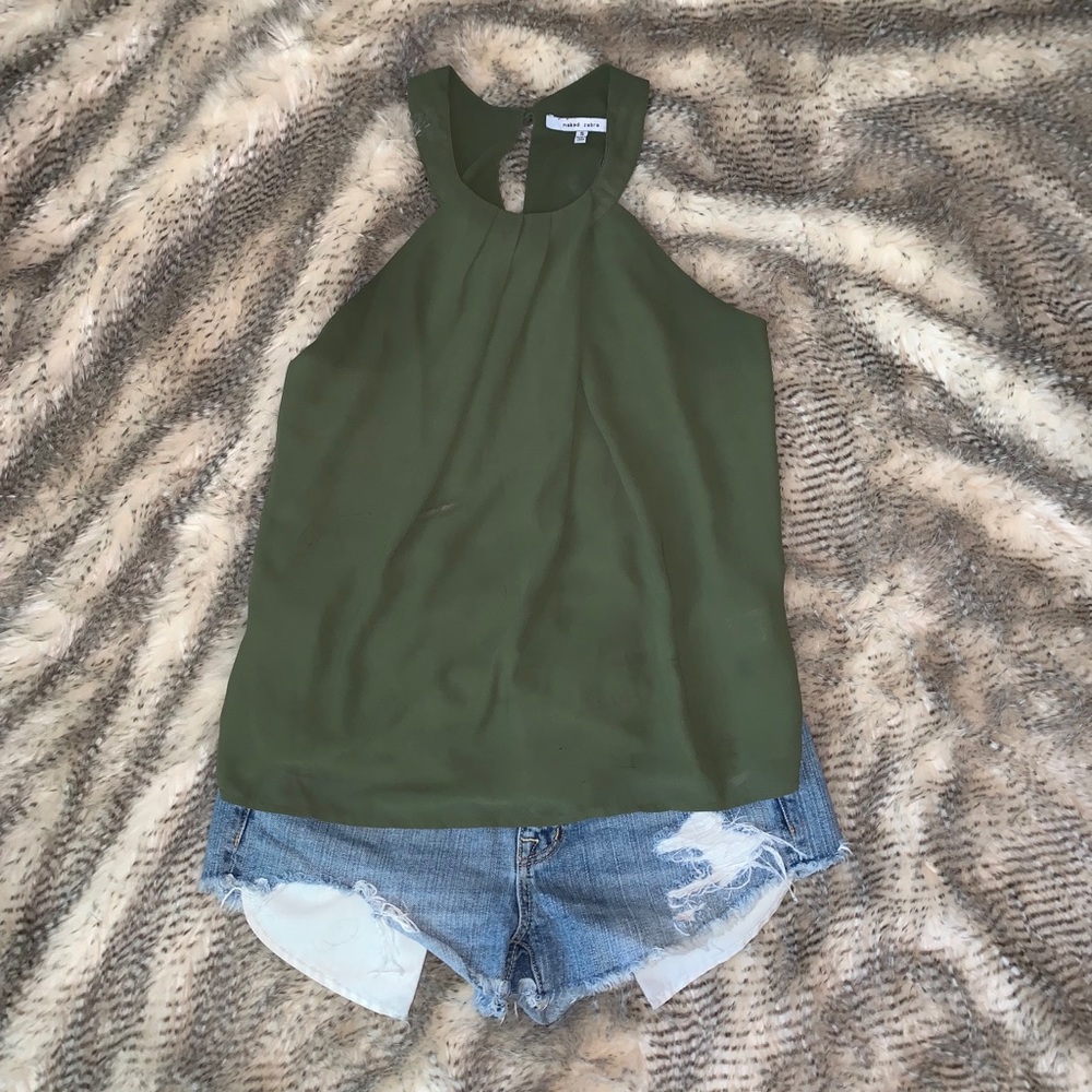 Olive green high neck top